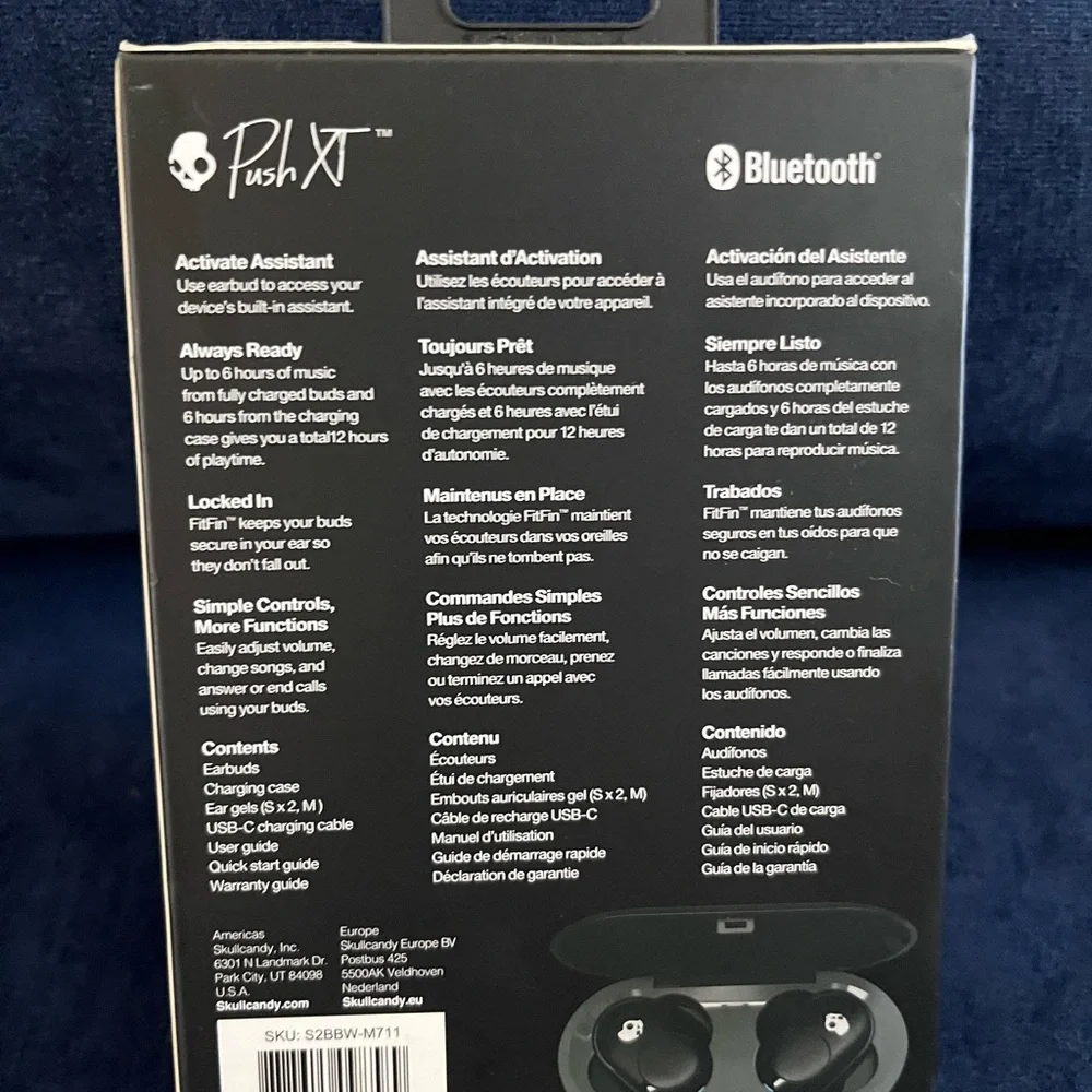 Skullcandy Push XT Wireless Earbuds - Black